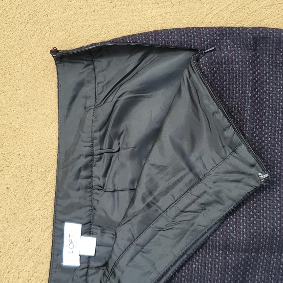 Ann Taylor Loft Petites Black Gray & Purple Polka Dot Mini Skirt Size 8P - Picture 6 of 11